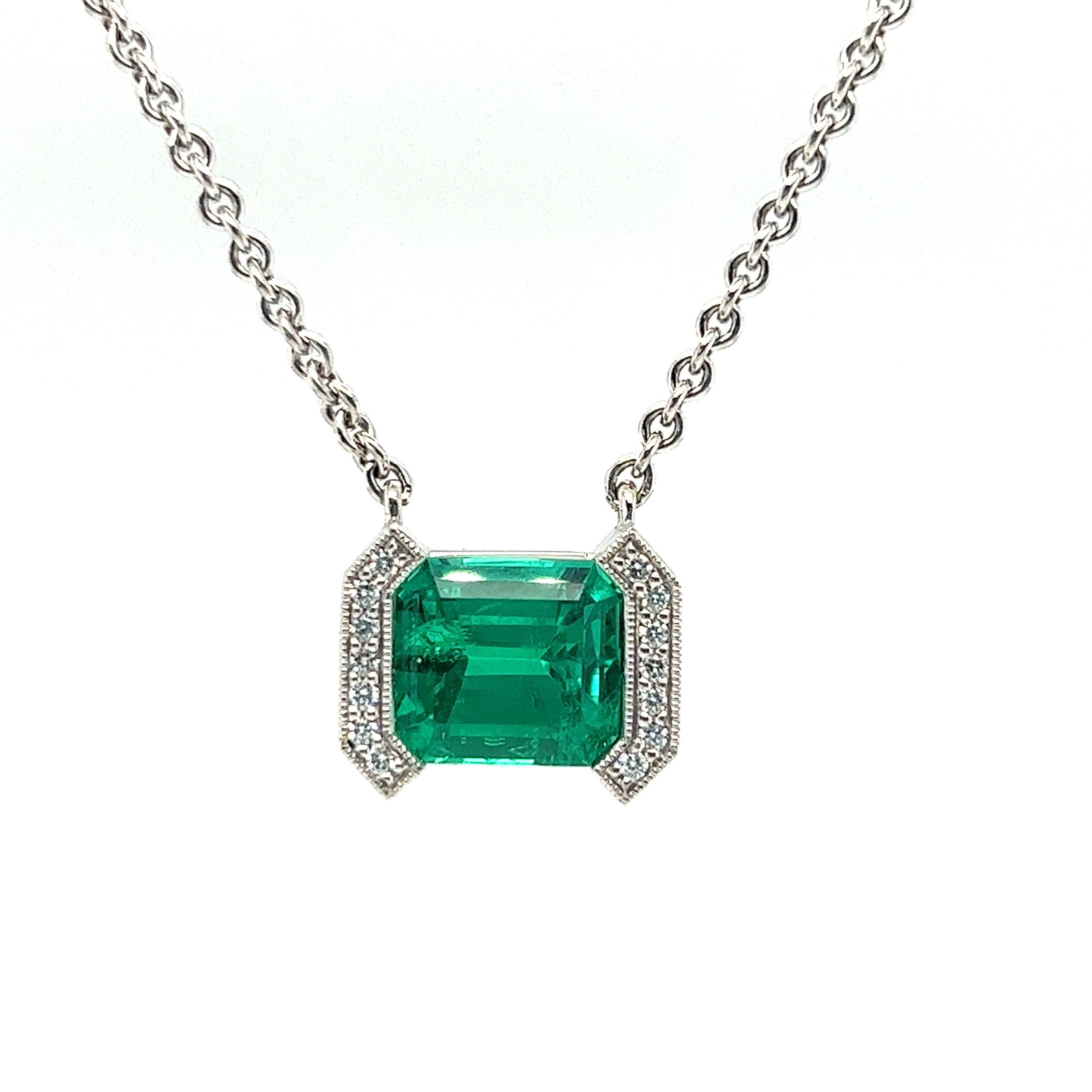 White Gold, Emerald And Diamond Necklace Available For Immediate Sale At  Sotheby's